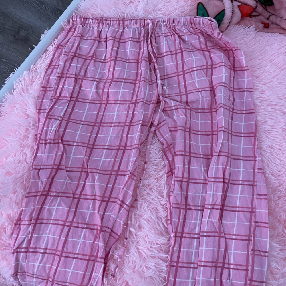 Pink kawaii gingham women’s pj pants
